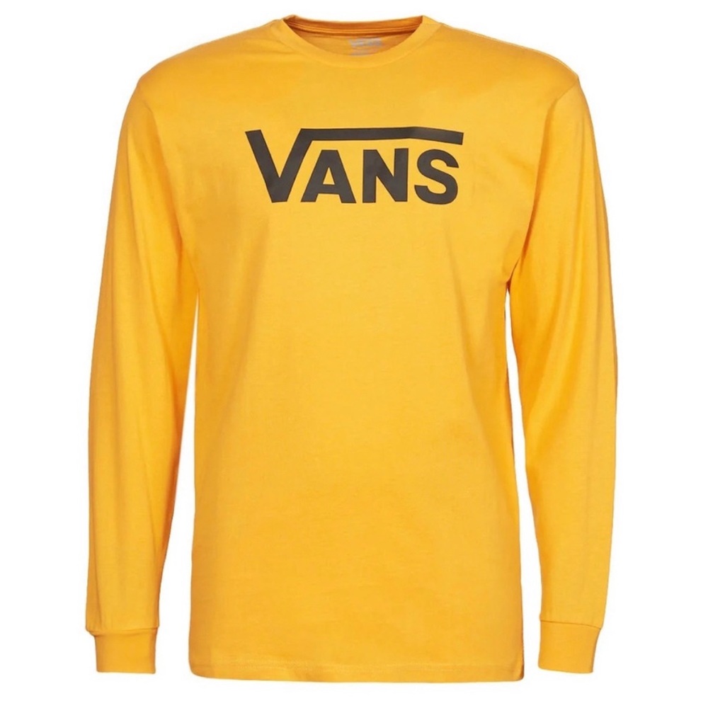 NWT Vans Mens Classic LS Long Sleeve Tee - Golden Yellow - Size L